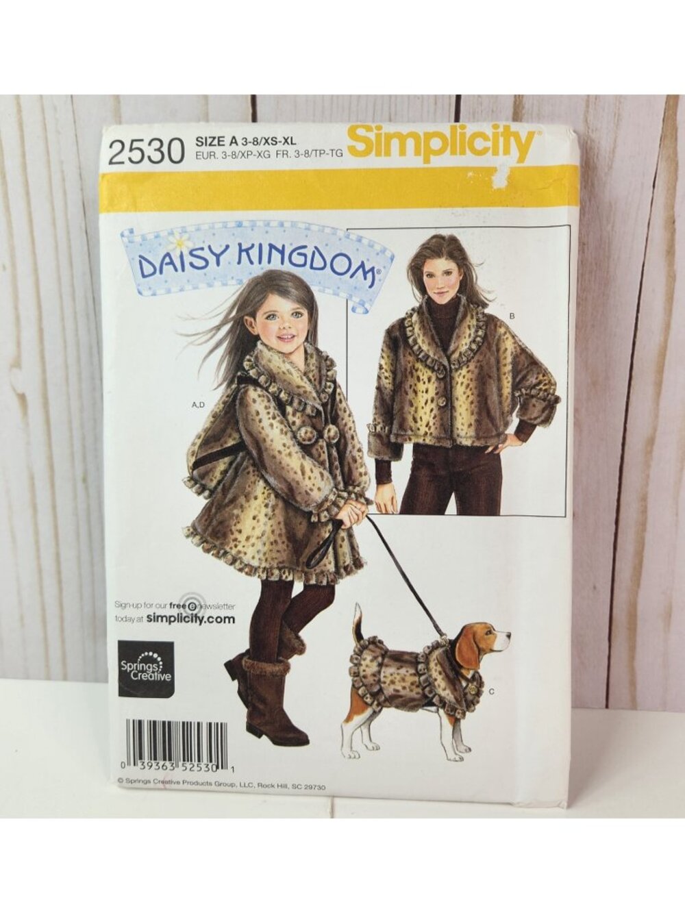 Daisy Kingdom Dog Coat Child Coat Miss Jacket Backpack Simplicity 2530 Uncut